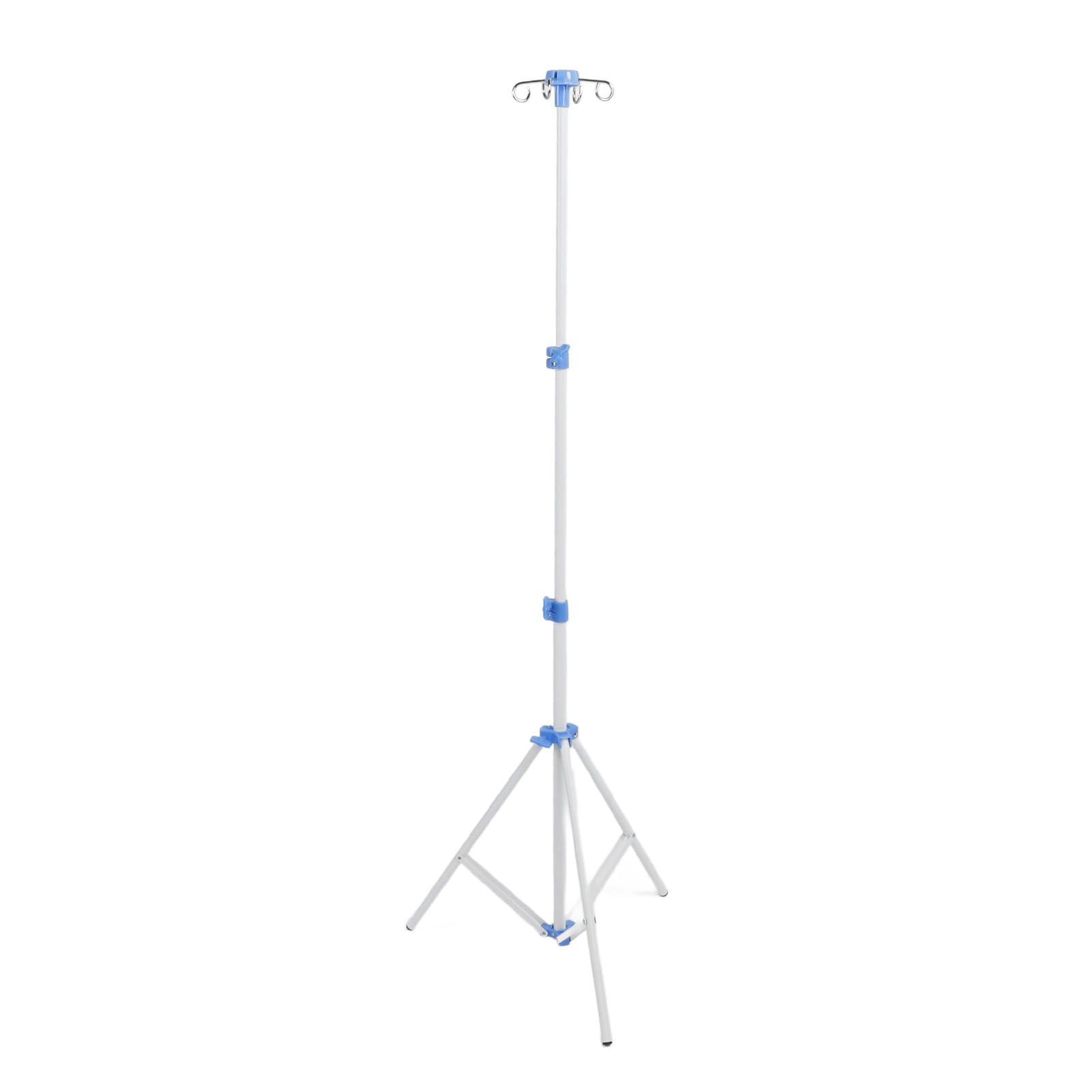 Tragbarer Infusionsständer mit Einstellbarer Höhe, Faltbarer Basis, 4 Haken, Leichtem Material für Infusionsbeutel, Dialyse und Häusliche Pflege