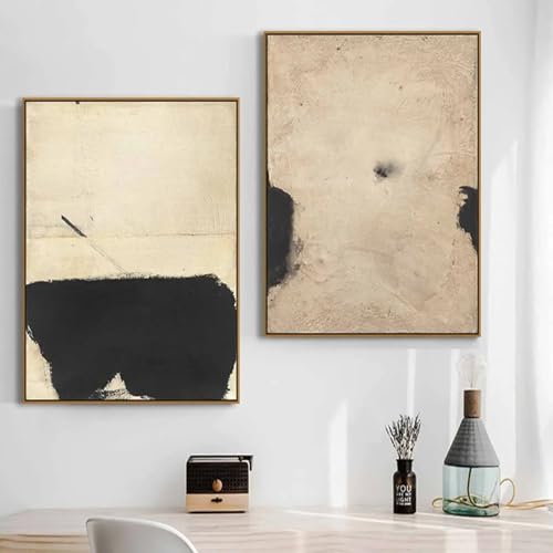 Tableau abstrait marron et noir 50x70 cm pour décoration de salon