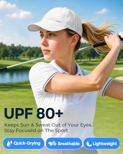 Image of Lightweight Golf Hat for Women Men, UPF 80+ Sun Protection Cap, Breathable Quick-Dry Baseball Cap for Running Sport