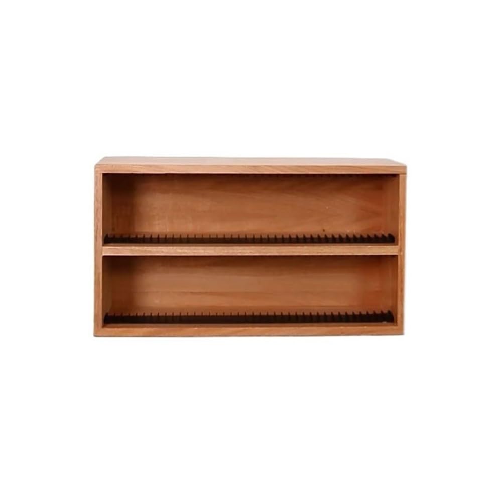 RYUQW3RE Cd Storage Rack Double Decker Wooden CD Record Rack Tabletop Albums Display Shelf