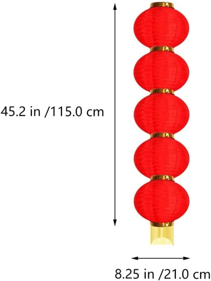 LIOONS 5 Strings of Chinese Lanterns, Solar Lanterns, Red Paper Lanterns Decoration Hanging Lantern Paper Lantern Lamp