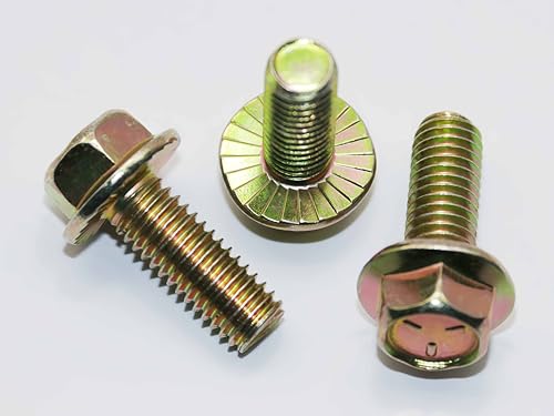 Image of 3 /8 inch x 1 inch Flanged Hex Toothed Bolt by Color Zinc Plated, Alloy Steel,Grade 5.(25pcs Pack) by Metalsuberg