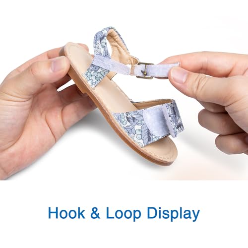 Image of THEE BRON Toddler Girls Vintage Open Toe Sandals Cushioned Comfy Summer Dress Shoes