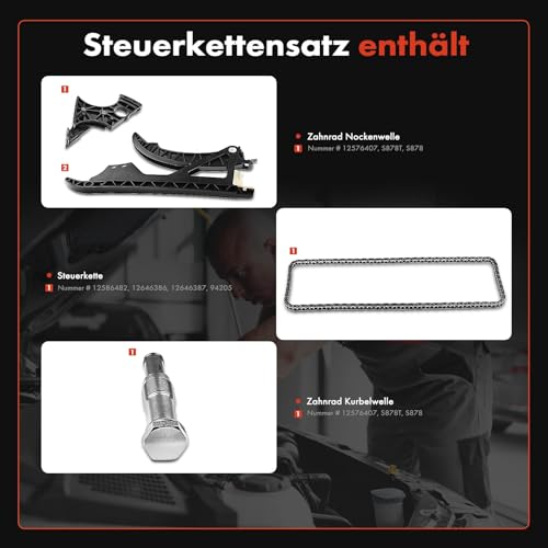 Steuerkettensatz Steuerkette für 1er E81 E87 E88 3er E90 E91 E92 E93 5er E60 E61 Benzin 2006-2013 11317516088