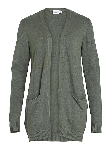 Vila Viril Open L/S Knit Cárdigan Noos Suéter, Laurel Wreath/Detail:Dark...