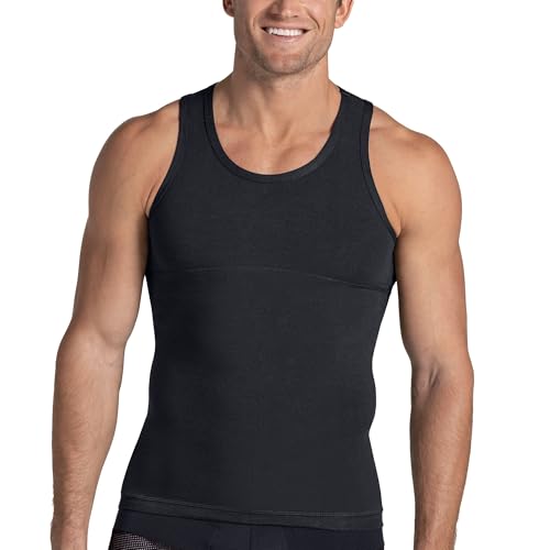 Leonisa Leo Moderate Compression Tank Top for Men - Everyday Body Shaper Shirt - Mens Slimming Undershirt Shapewear