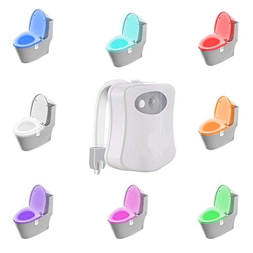 LED Toilet Night Light Battery-Operated Sensor Light Motion Activated Toilet Lamp (1 Pack)