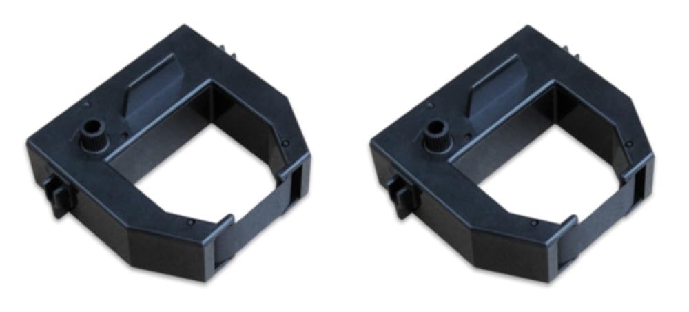 (2 Pack) Ribbon Cartridge for Amano MRX-35, BX-1500, BX-1600, Time Clock, Black Ink, COMPUMATIC Compatible Replacement for Amano CE-319252