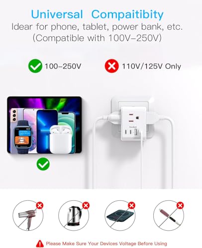 Image of 2 Pack Switzerland Travel Plug Adapter, Type J Power Adaptor with 3 Outlets 4 USB Charging Ports(2 USB C), Swiss Outlet Adapter Travel Plug for US to Switzerland, Liechtenstein, Rwanda