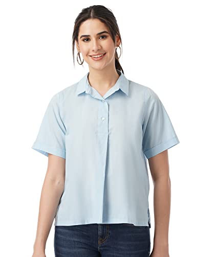 Image of FYLTR Women's Collared Casual Shirt -Front Placket with Buttons, Soft Handfeel
