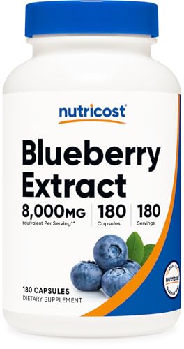 Nutricost Blueberry Extract 180 Capsules for 180 Servings Per Bottle