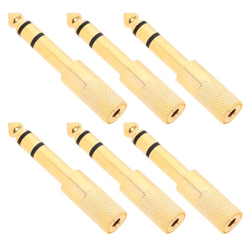 Toddmomy 6 Stück Stereo Klinkenadapter 65mm 35mm Mikrofon und Kopfhöreradapter aus Robustem Metall Kompatibel mit Verstärkern Mischpulten und Audiogeräten