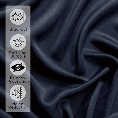 Bathroom Window Curtains 24 Inch Length For Basement Cabinet,Thermal Insulated Sun Blocking Rod Pocket Set 2 Panels Blackout Summer Mini Small Curtain For Kitchen Sink Rv 24 Inches Long Navy Blue #TOP6