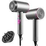 Secador pelo potente y rápido con tecnología iónica, secador de pelo para mujer y hombre