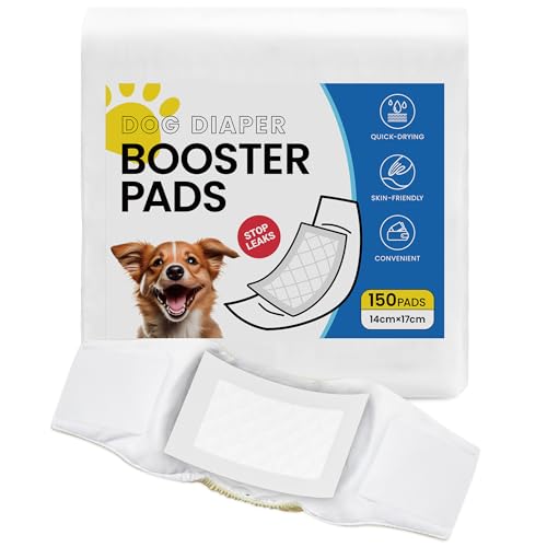 Image of Disposable Dog Diaper Liners Booster Pads for Male & Female Dogs - 150ct | Diaper Inserts fit Most Washable Dog Wraps and Belly Bands,Regular
