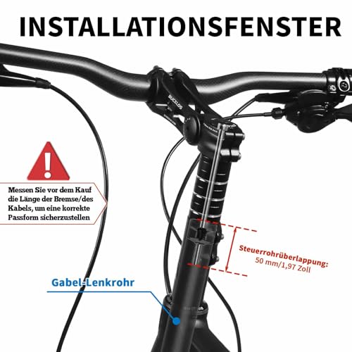 AEYINO Fahrradvorbau-Erweiterung MTB, 1-1/8\ 28,6 mm Fahrradgabelvorbau, Hand-Up-Adapter Fahrradgabel Aluminiumadapter für Rennräder, MTB, BMX 70/80/100/115/120/135/155/165/180/200/210 mm