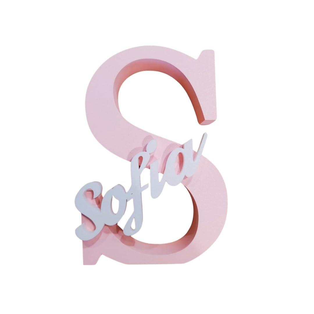 Lettera 3D con Nome Personalizzato – Scritta Decorativa Cameretta Bambini – Regalo Nascita e Battesimo – Disponibile in Vari Colori – 25x23x4 cm