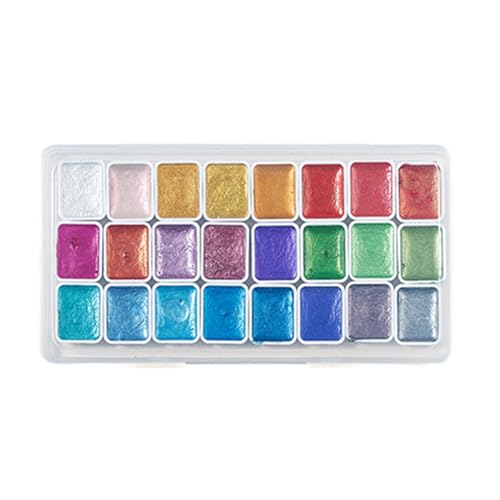 Conjunto De Pintura De Acuarela Con Lentejuelas - Conjunto De Acuarela Profesional, Pintura De Acuarela Metálica | Conjunto De Pintura Acuarela De Viaje Perlado Conjunto De Acuarela Para