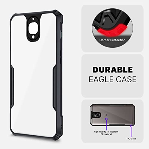 Image of Pikkme Oneplus 3T Back Cover | Crystal Clear Transparent Back | Ultra Hybrid | Full Camera Protection | Raised Edge | Bumper Back Case for Oneplus 3T (Black)