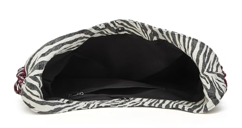 Bolso Tote Grande de Lona con Estampado Cebra para Mujer miniatura 4