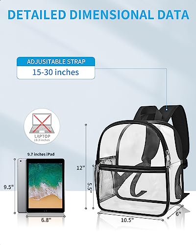 Paxiland Clear Backpack Stadium Approved 12×12×6, Clear Backpack Heavy Duty With Wider Shoulder Straps, Clear Mini Backpack For Concert Sport Events Work Travel School #TOP1