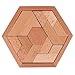 Wooden Hexagon Puzzle for Kid Shape Pattern Block Brain Teaser Puzzles Wood Geometric Tangram Puzzle Blocks Game STEM Montessori Educational Gift for Kids (Original Color)