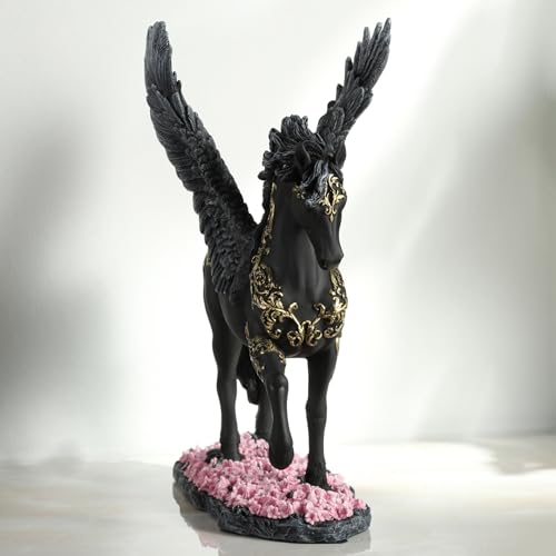 Figura Decorativa Veronese Pegasus Negro 10.6 in miniatura 3