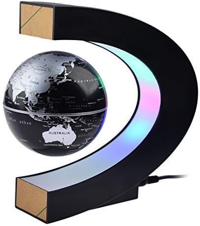 Globe Toy, iTECHOR High Rotation Magnetic Suspension Globe with LED Lights for Learning Education and Home Office Decoration - Black