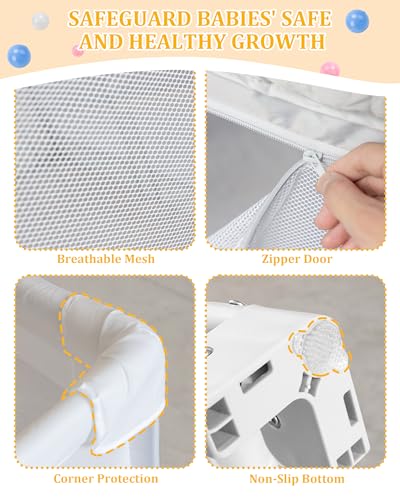 Grand parc pliable bébé de 127x127cm avec structure renforcée et tapis de jeu premium