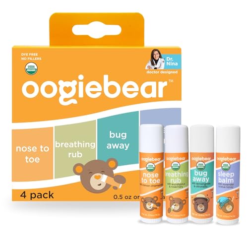 Image of oogiebear Organic Baby Balm 4-Pack – Nose-to-Toe, Breathing Rub, Bug Away & Sleep Balm – Natural & Organic Soothing Care for Babies & Toddlers