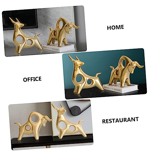 Vaches en céramique du Chinois petits objets décoratifs lot de 2 pièces
