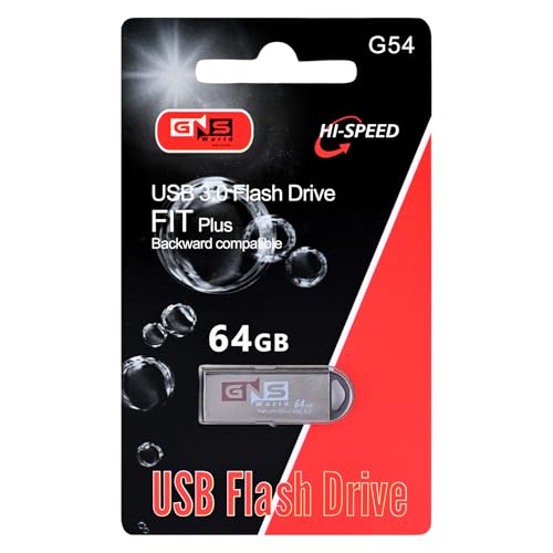 Image of GNS World G-54 USB 3.0 Flash Drive High-Speed FIT Plus Compact Pen Drive Backward Compatible Portable Storage Device for PC Laptop Mac Data Transfer Reliable USB Stick (64.0, GB)