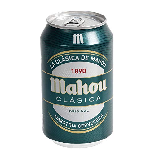 Mahou Clásica Cerveza Dorada Lager, 4.8% de Volumen de Alcohol - Lata de 33 cl
