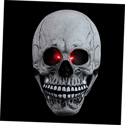DEARMAMY Cubierta De Calavera Resplandeciente Iluminar Esqueleto De Halloween Máscaras Para La Mascarada Iluminar Por Completo Halloween Adultos Aterrador Emulsión