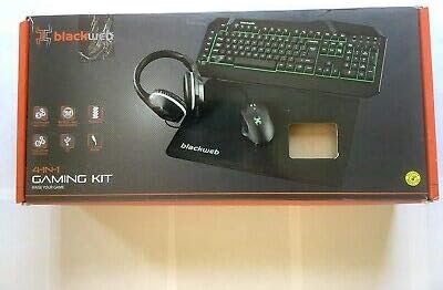 BlackWeb Gaming kit 4-in-1 wired! keyboard mouse headphones mat