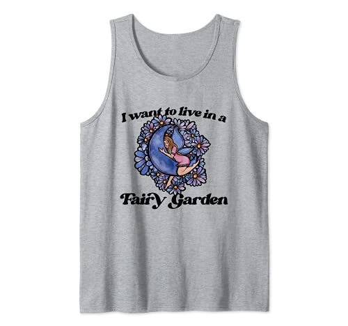 Garden Fairy Faerie Garden Tank Top, Grey, S