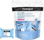 Lingettes Démaquillantes Neutrogena Tout-en-Un, Élimination de Mascara Waterproof, Sans Parfum, Paquet de Voyage, 20 Compte