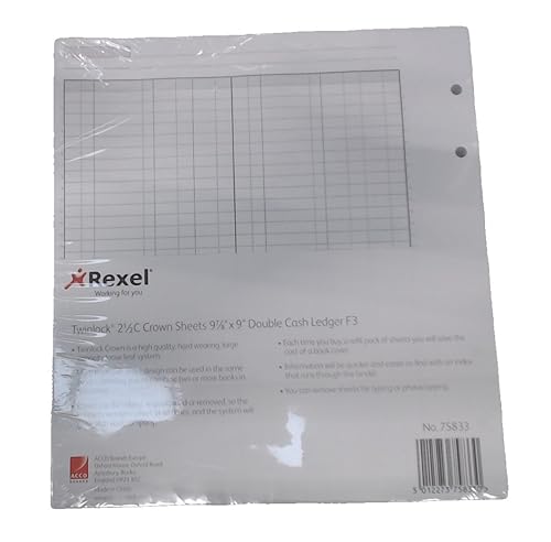 Feuilles de recharge Double Cash Ledger Twinlock Crown Rexel x100 - 2