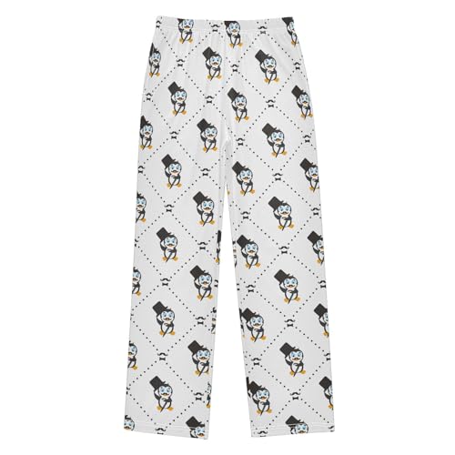 ZZXXB Gentle Penguin with Beard Boys Long Pants Soft Trousers Elastic Waist Kids Lounge Bottoms with Pockets S-XL