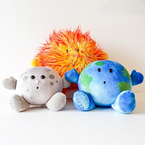 Image of Celestial Buddies Earth Moon Sun Plush Bundle – Soft Educational Solar System Toys for Toddlers Preschool Kids – Space Science STEM Learning, Educational Gift, Astronomy Classroom & Homeschool 0+