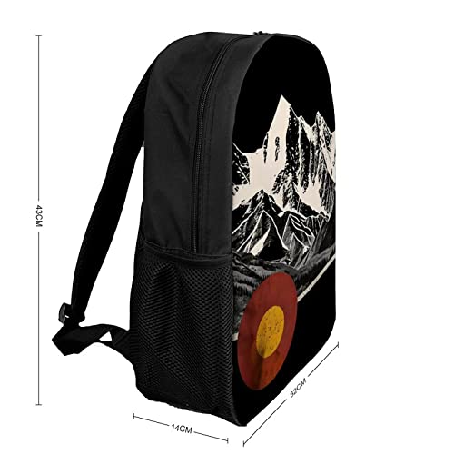 Vintage Mountain Colorado Flag Backpack with Adjustable Straps, Suitable for Travel Picnics Activities2