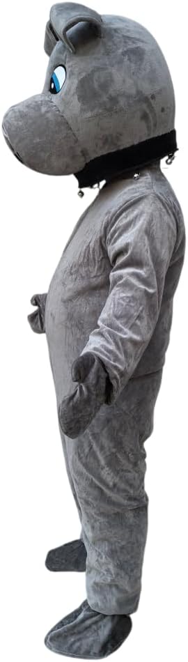 Bulldog Mascot Halloween Party Grey Bulldog Adult Cosplay Costume