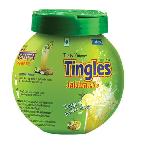 Image of Tingles Jaljira Plus Powder 100g | Refreshing & Tangy Indian Mix Masala for Summer Drink & Dried Mango Powder, Mint & Cumin Blend | No Artificial Colours | Hygienically Packed