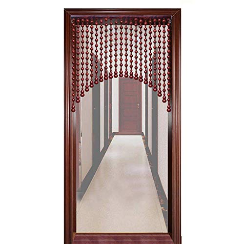Rideau en perles de bois pour entree et separation cuisine