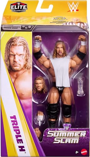WWE Elite Triple H Muñeco de Acción Mattel SummerSlam Accesorios JHX80 2