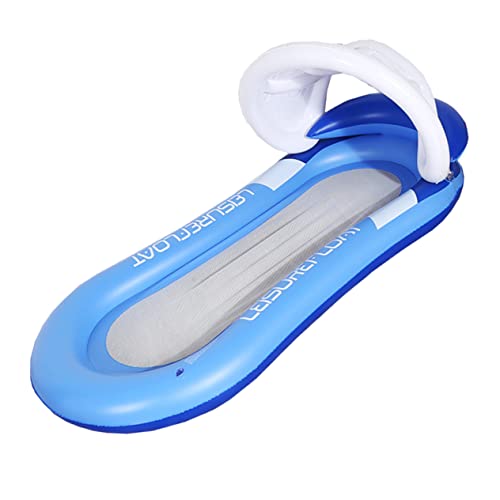 Gogogmee Cama Flotante Inflable con Techo Desmontable de PVC para Adultos Hamaca de Agua con Respaldo y Reposabrazos para Piscinas Playas y