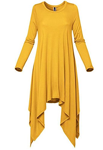 Robe jaune S Yalí avec ourlet asymétrique pour une silhouette fluide