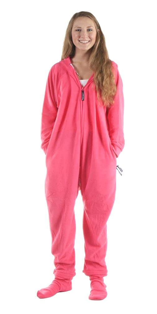 Forever Lazy Footed Adult Onesie - Really Pinkin Tired - S - Wide