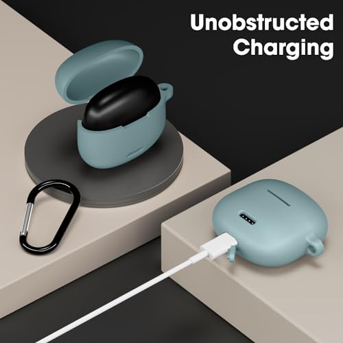 Image of Sounce Earphone Case Cover Compatible for Noise Buds VS104, Soft Silicone Skin Case Cover Shock-Absorbing Protective Case with Keychain [Front LED Visible] - Green