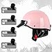 Half Motorcycle Helmets Retro Open Face Half Shell Motocross Helmet for Cycling Motocross Cruiser Bike Scooter Chopper Men Women DOT Approved (Pink, Large)